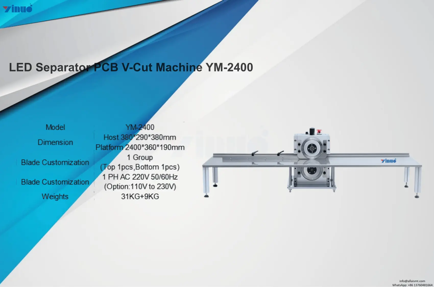 LED Separator PCB V-Cut Machine YM-2400