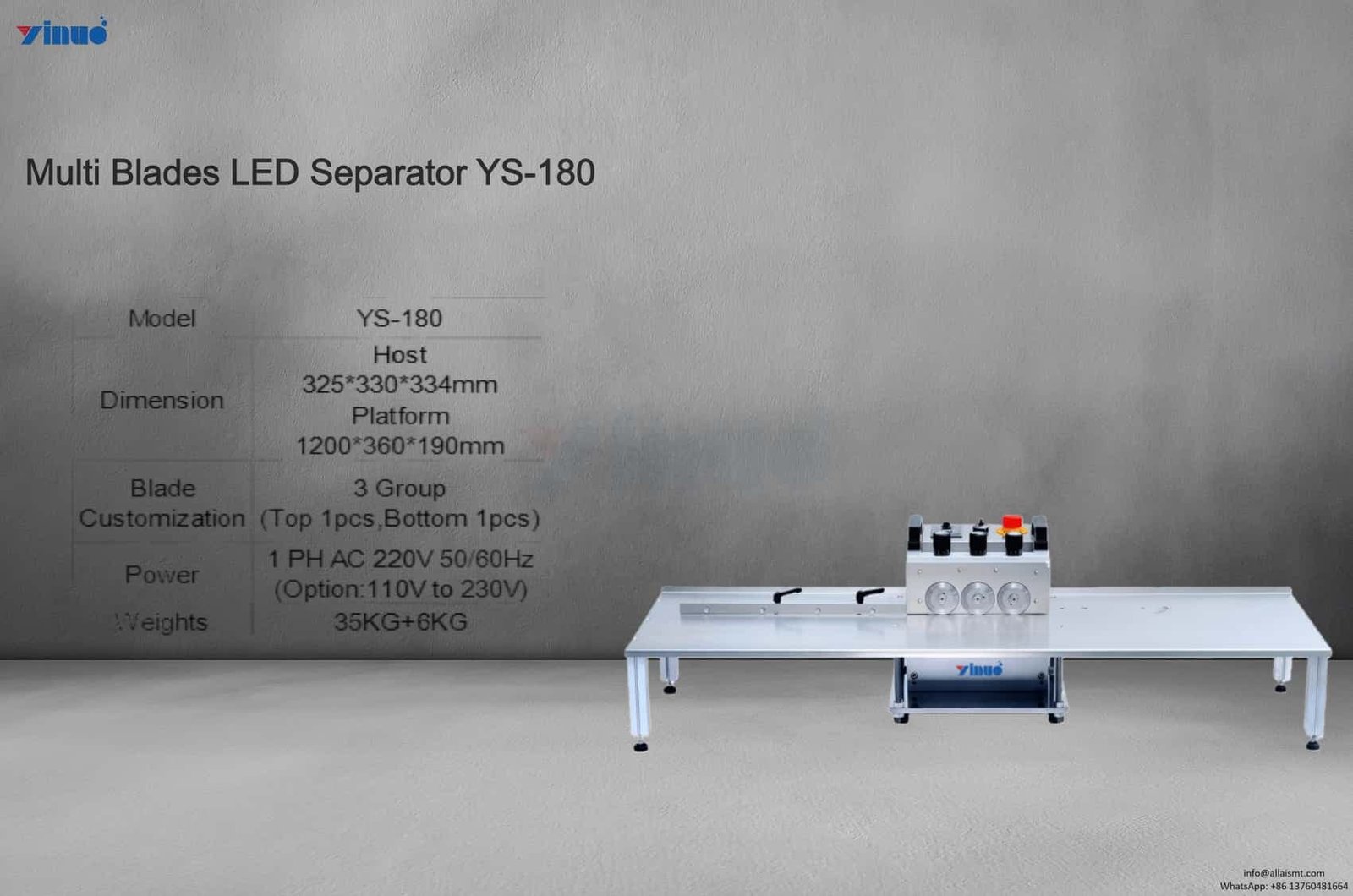 Multi Blades LED Separator YS-180 – Fast, Safe, and Reliable Depaneling ...