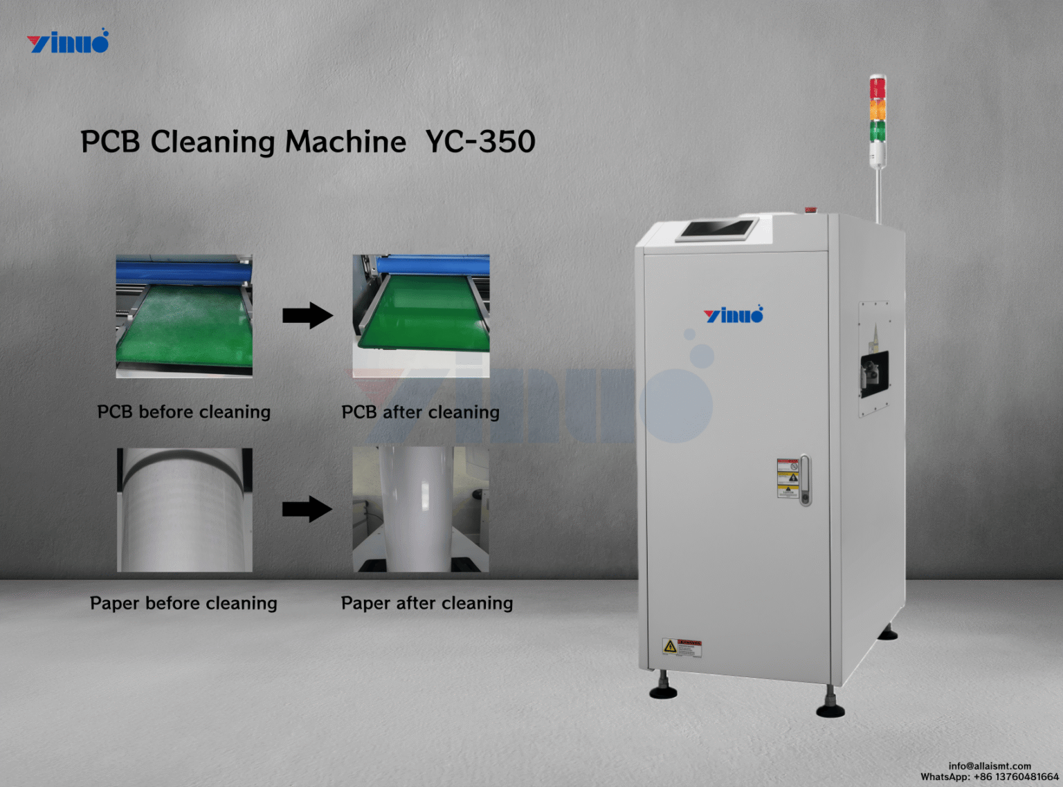 Pcb Clean Machine YC-350 Automatic PCB Cleaning Machine for Stable SMT Line Operations