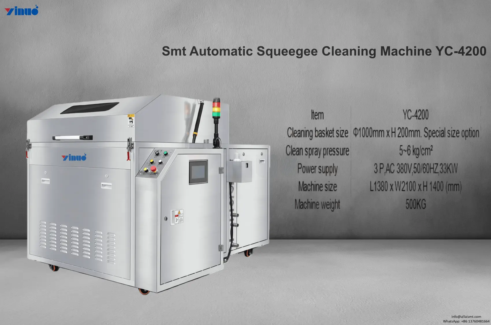 Smt Automatic Squeegee Cleaning Machine YC-4200