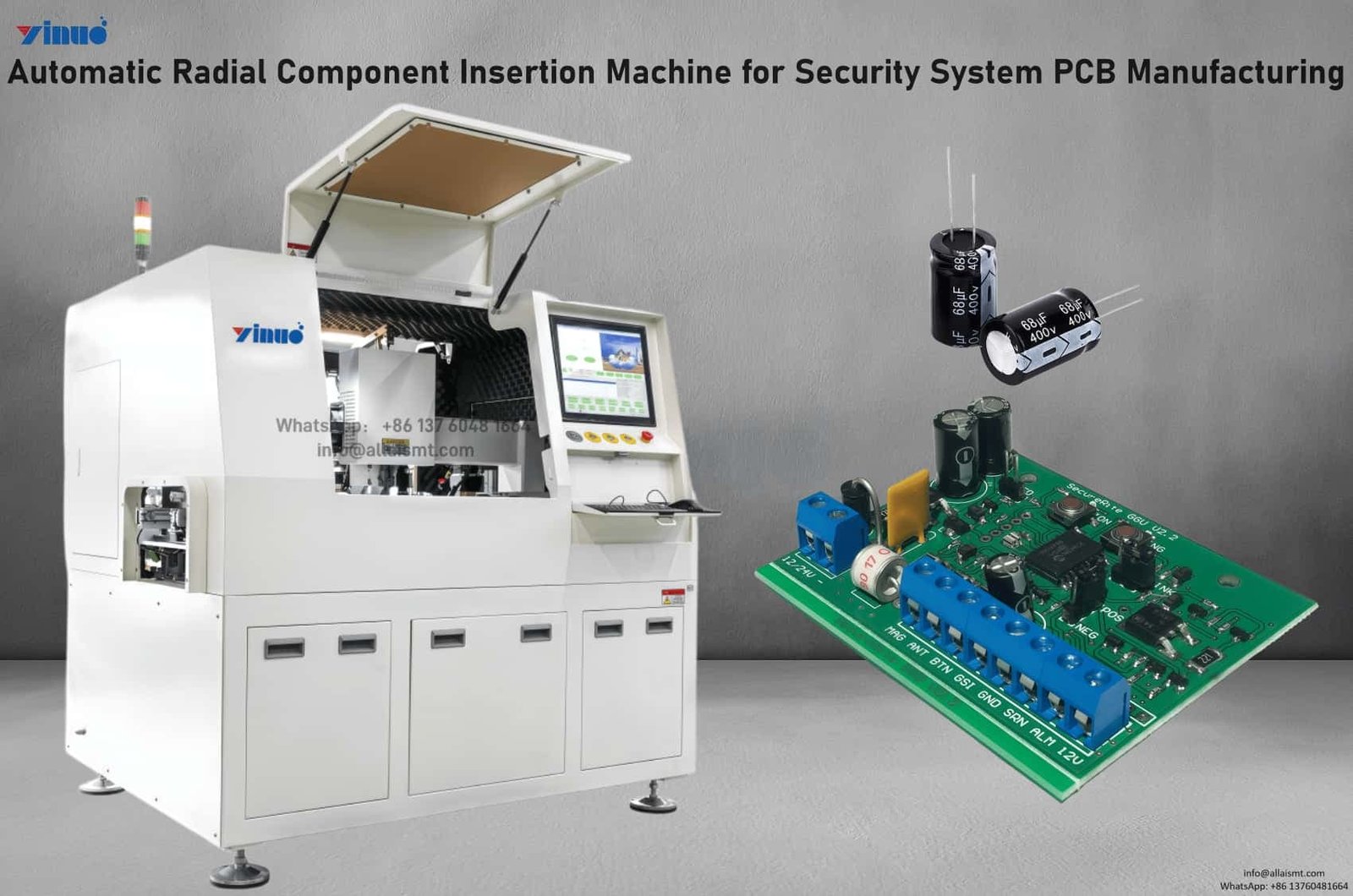 Automatic Radial Component Insertion Machine for Security System PCB Manufacturing