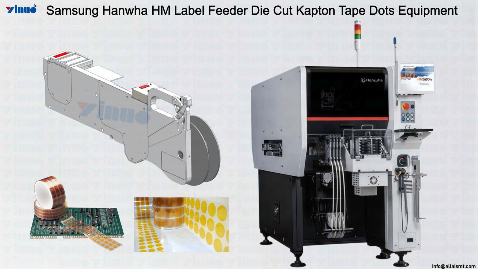 Samsung Hanwha HM Label Feeder Die Cut Kapton Tape Dots Equipment
