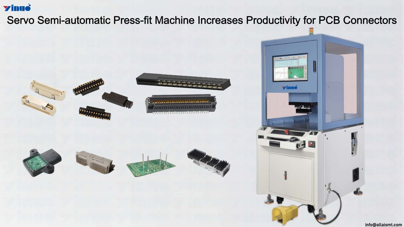 Servo Semi-automatic Press-fit Machine Increases Productivity for PCB Connectors Servo Semi-automatic Press-fit Machine Increases Productivity for PCB Connectors