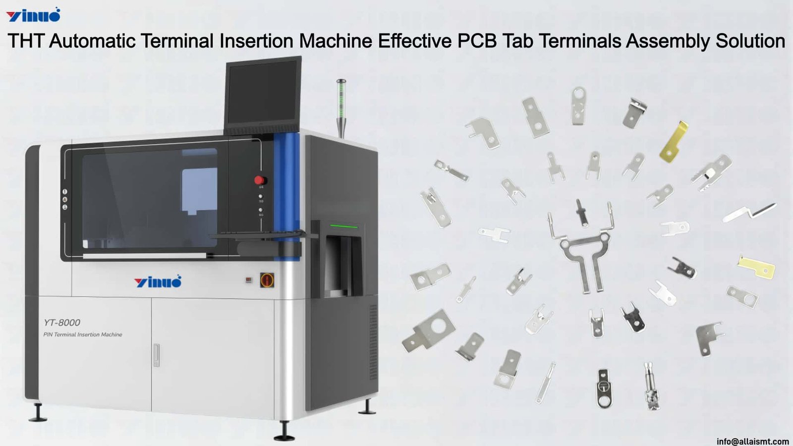 THT Automatic Terminal Insertion Machine Effective PCB Tab Terminals Assembly Solution