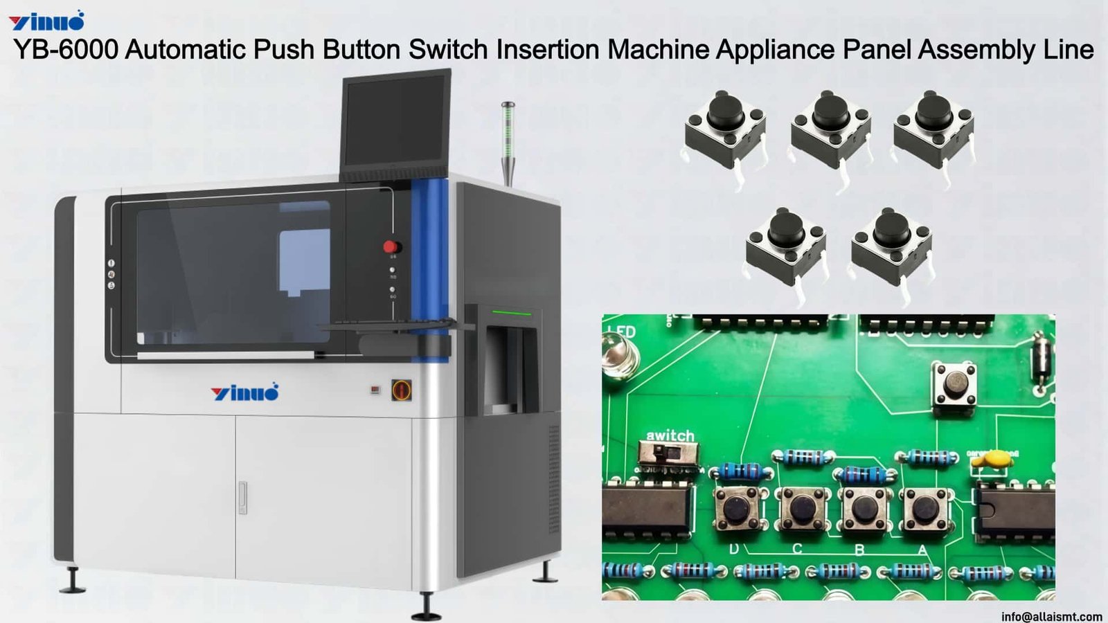 YB-6000 Automatic Push Button Switch Insertion Machine Appliance Panel Assembly Line