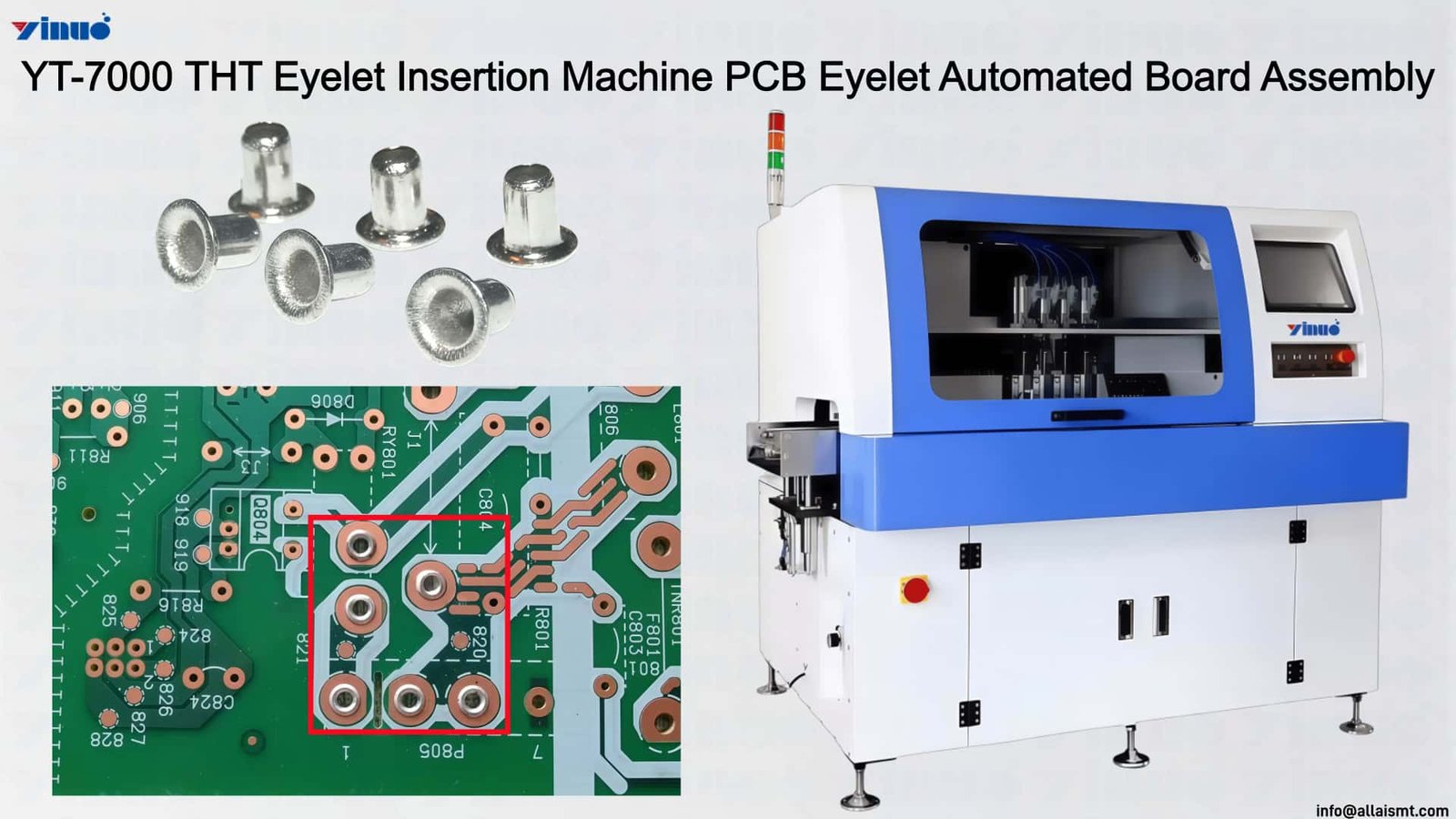 YT-7000 THT Eyelet Insertion Machine PCB Eyelet Automated Board Assembly