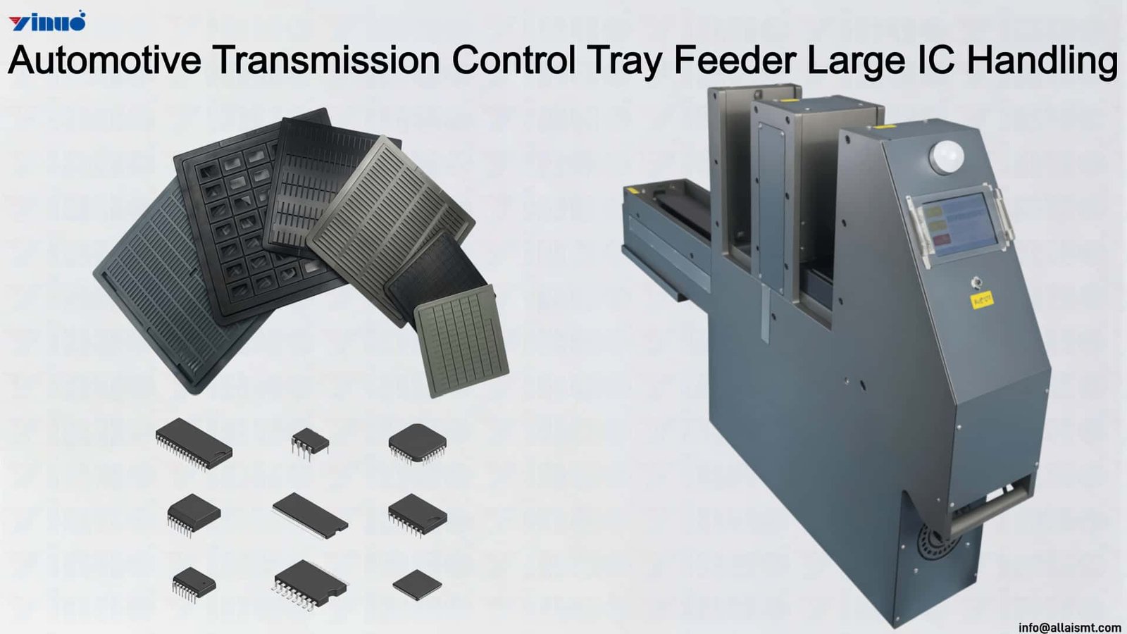 Automotive Transmission Control Tray Feeder Large IC Handling Automotive Transmission Control Tray Feeder Large IC Handling