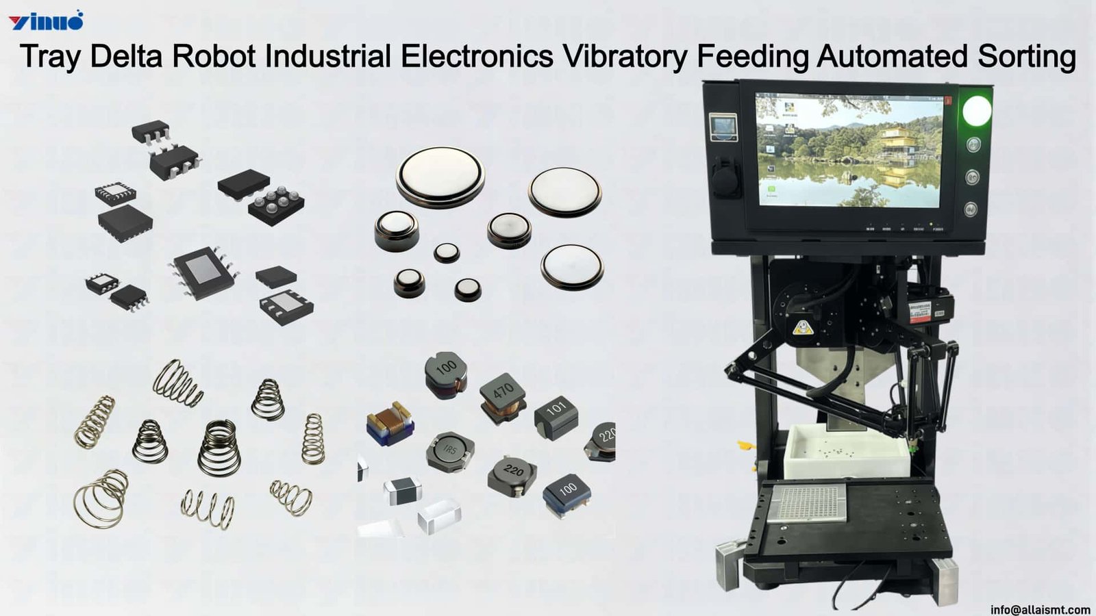Tray Delta Robot Industrial Electronics Vibratory Feeding Automated Sorting Tray Delta Robot Industrial Electronics Vibratory Feeding Automated Sorting