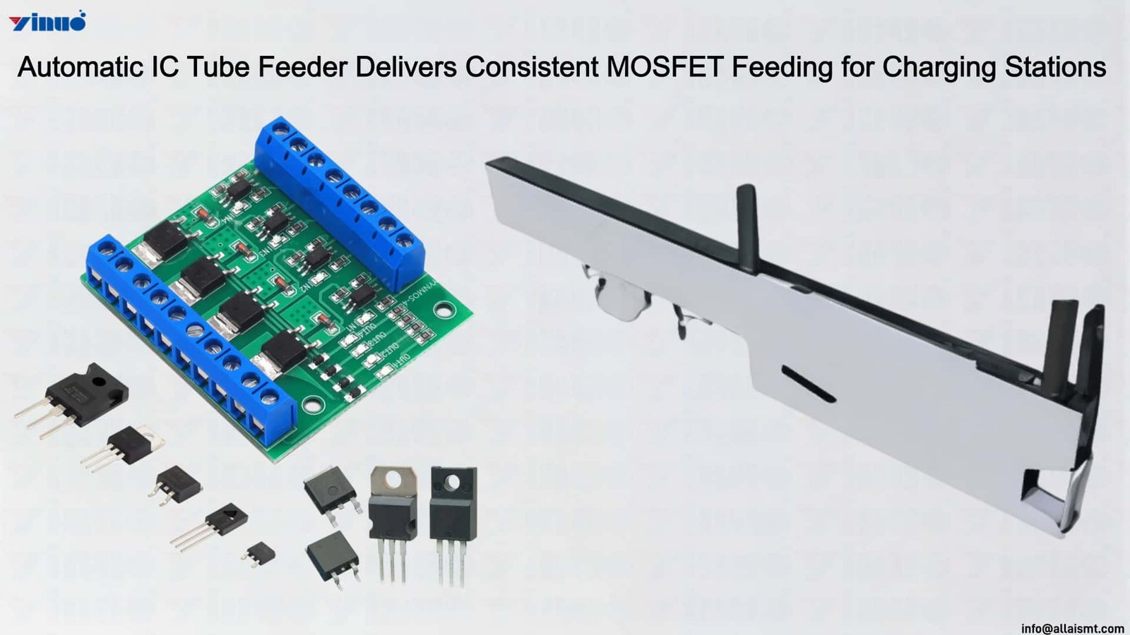Automatic IC Tube Feeder Delivers Consistent MOSFET Feeding for Charging Stations