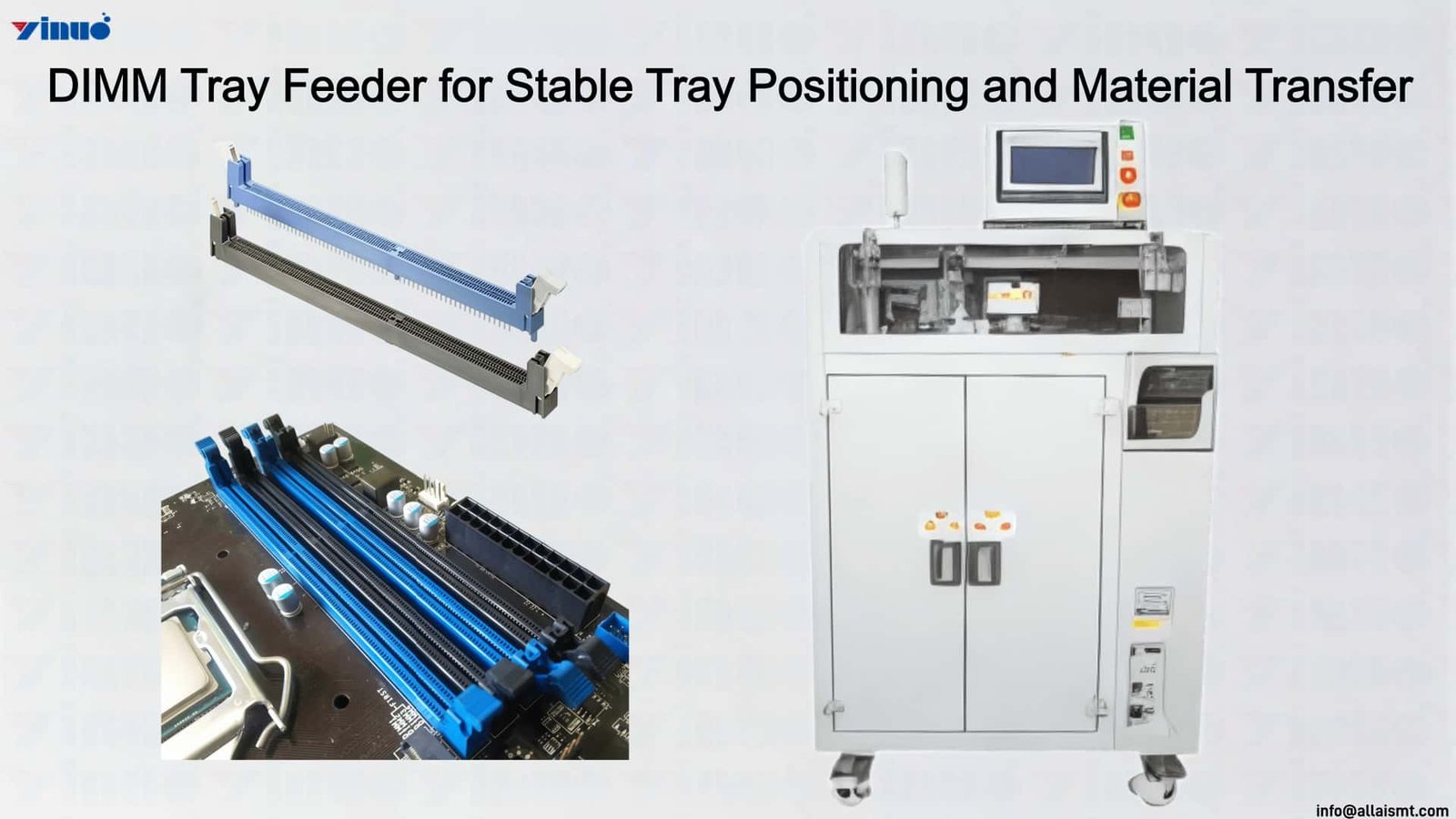 DIMM Tray Feeder for Stable Tray Positioning and Material Transfer