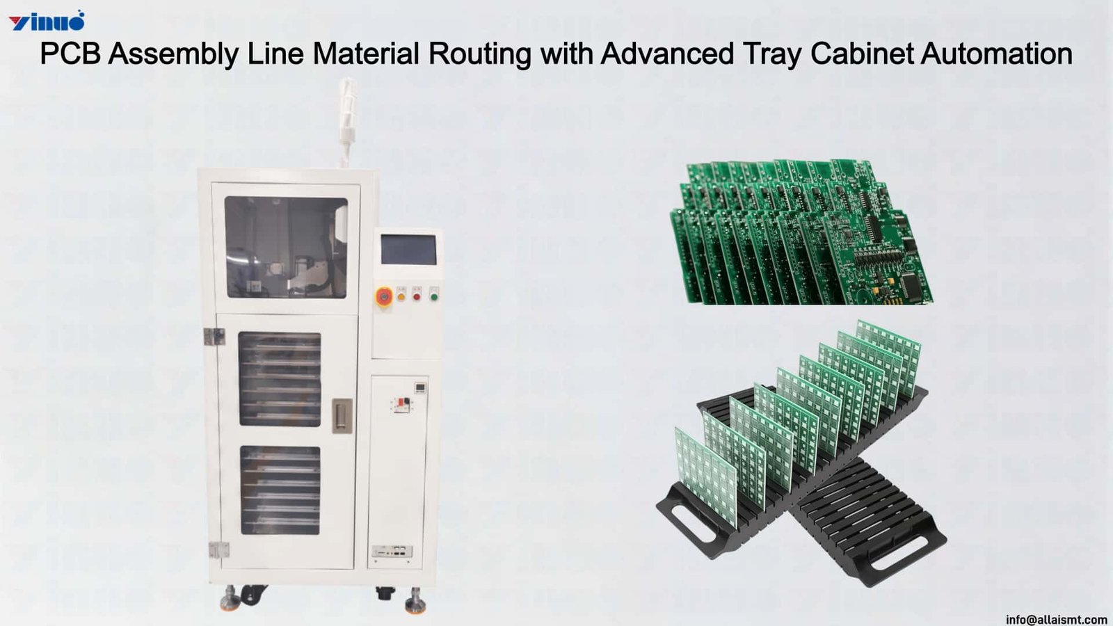 PCB Assembly Line Material Routing with Advanced Tray Cabinet Automation